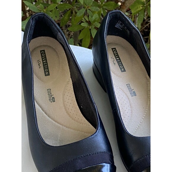 Clarks Collection Juliet Monte  Size 8 Black Leather Ballet Flat Shoes Flats - Picture 4 of 12